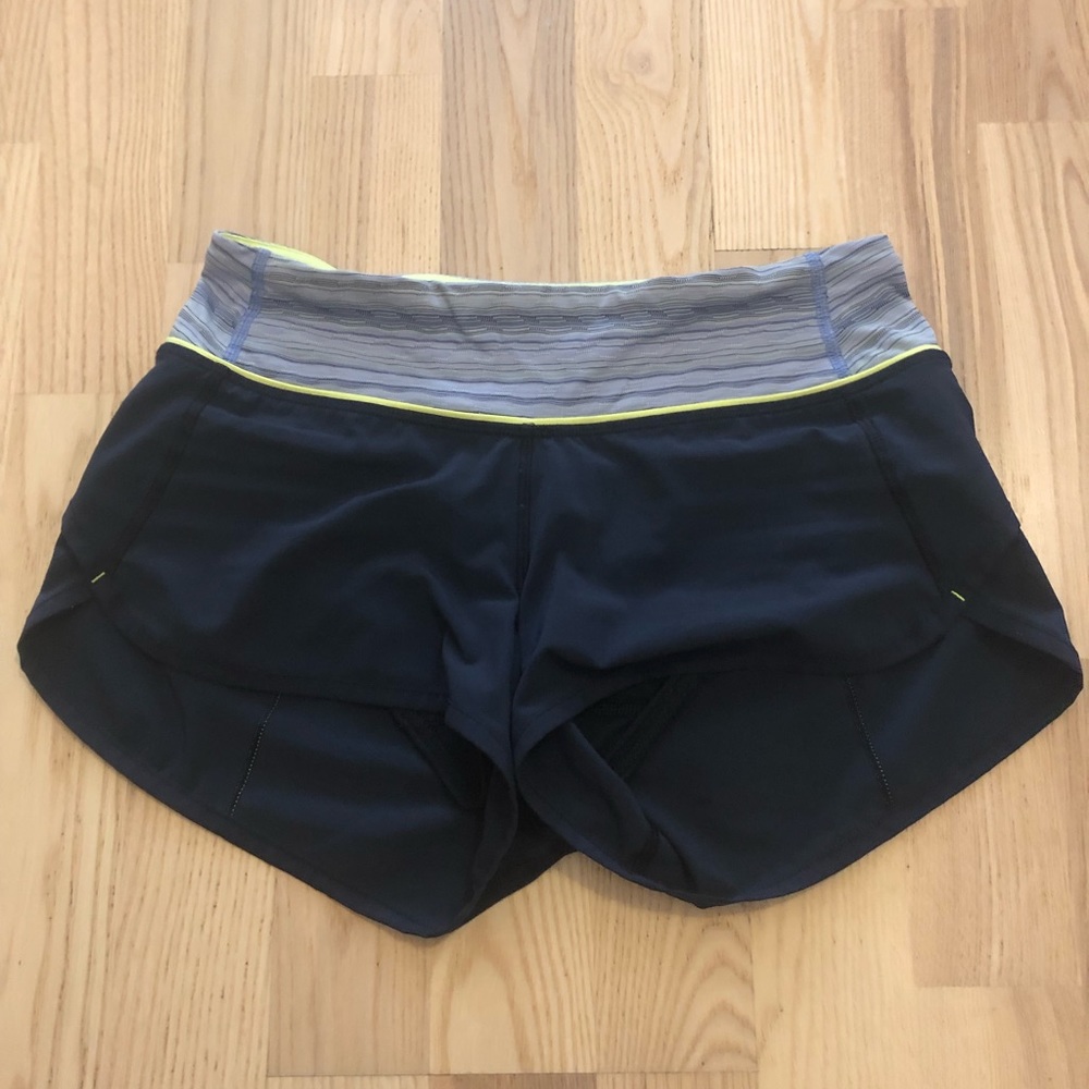 Blue Lululemon Speed Up shorts size 2